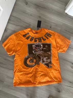 Harley-Davidson Oversized Orange Graphic Motorcycle Tee